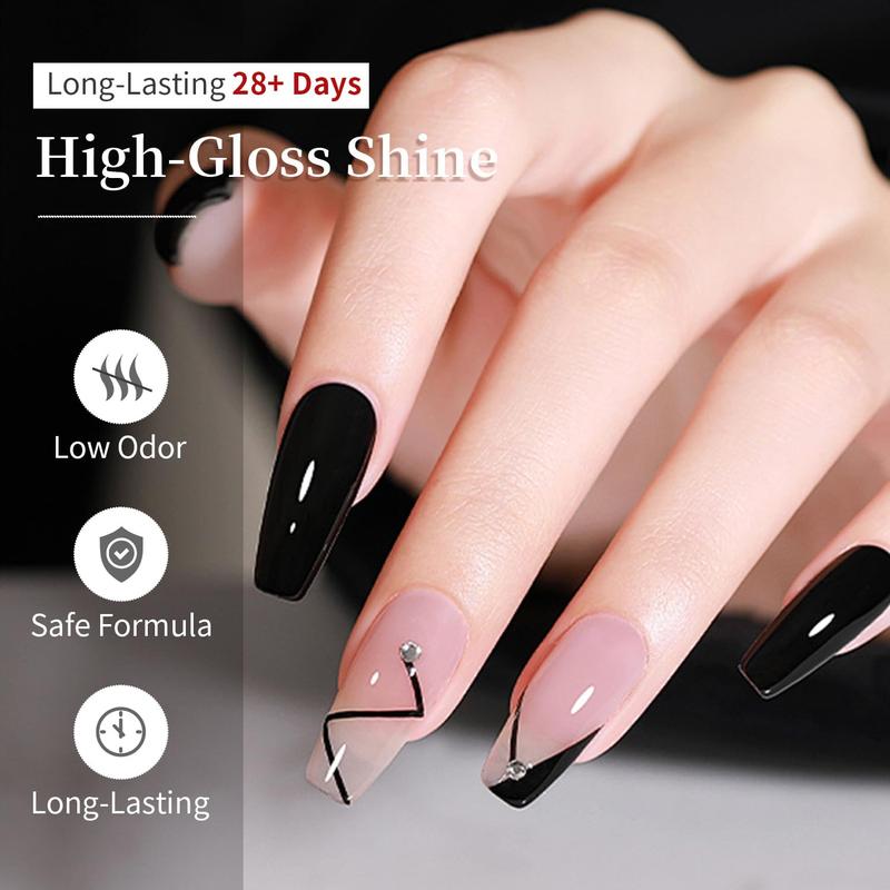 JODSONE Gel Nail Polish 15ml Black Gel Polish Black Gel Nail Polish Black Nail Polish Soak Off Led Gel Polish Nail Art Manicure Salon Diy At Home