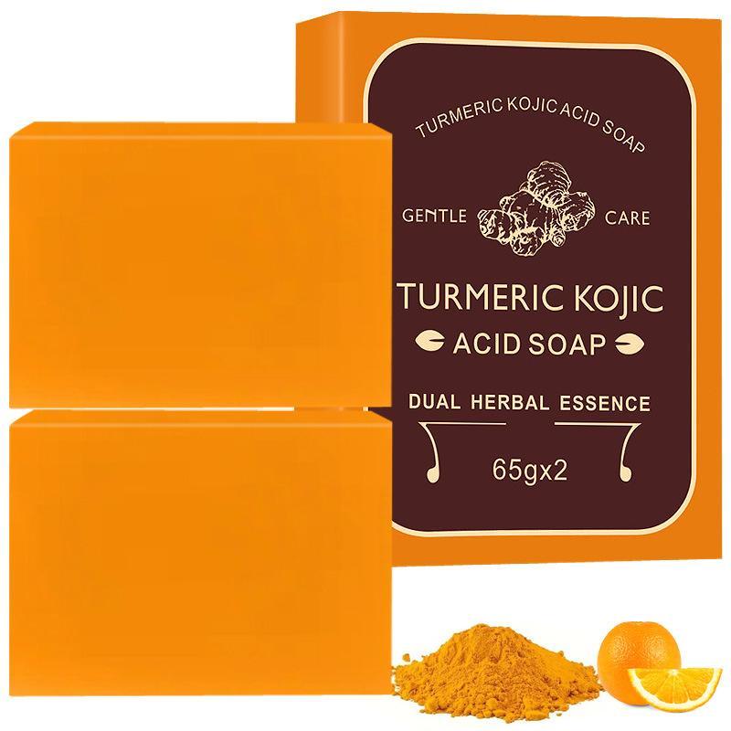 Turmeric Kojic Acid Soap, 4 Counts box Deep Cleansing & Exfoliating Soap Bar, Body Moisturizing Soap, Skin Care Soap for Women & Men