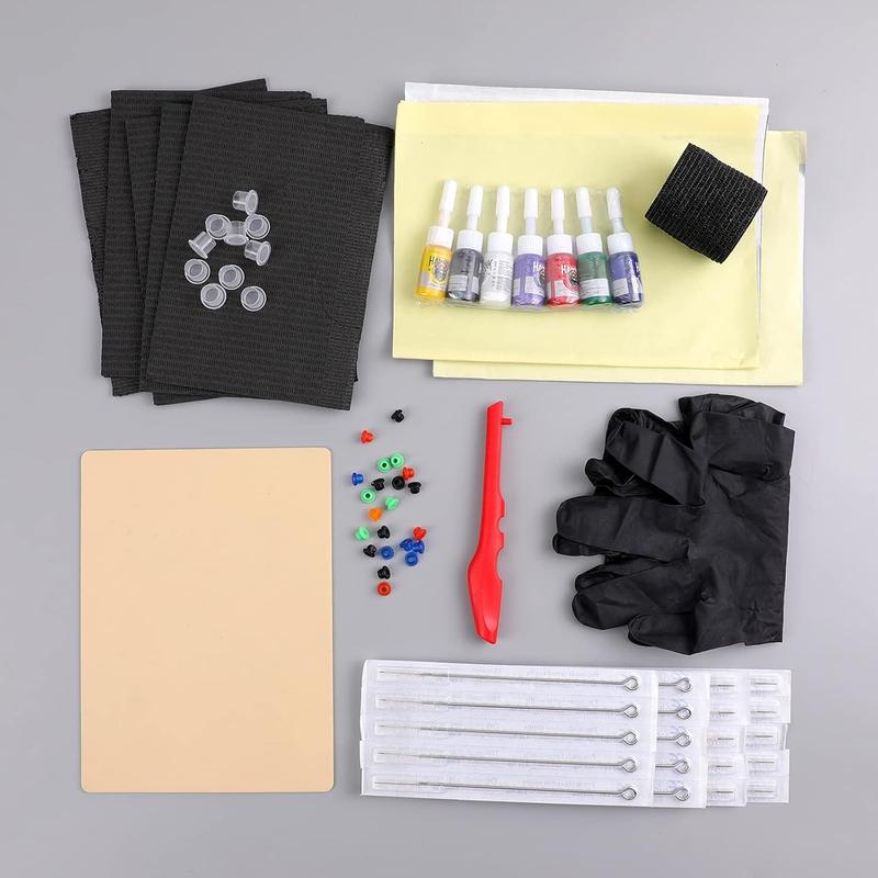 Hand Tattoo Kit DIY Tattoo Tool Kit Kit with 7 Ink 20 PCS Needles for Tattoo Artists GK-HW803TN01-2 Makeup Cosmetic