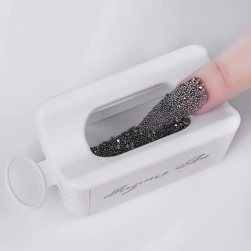 Nail Art Powder Box, Double Layer Infiltration Powder Container, Portable Nail Art Organiser Tool For Home & Salon Use