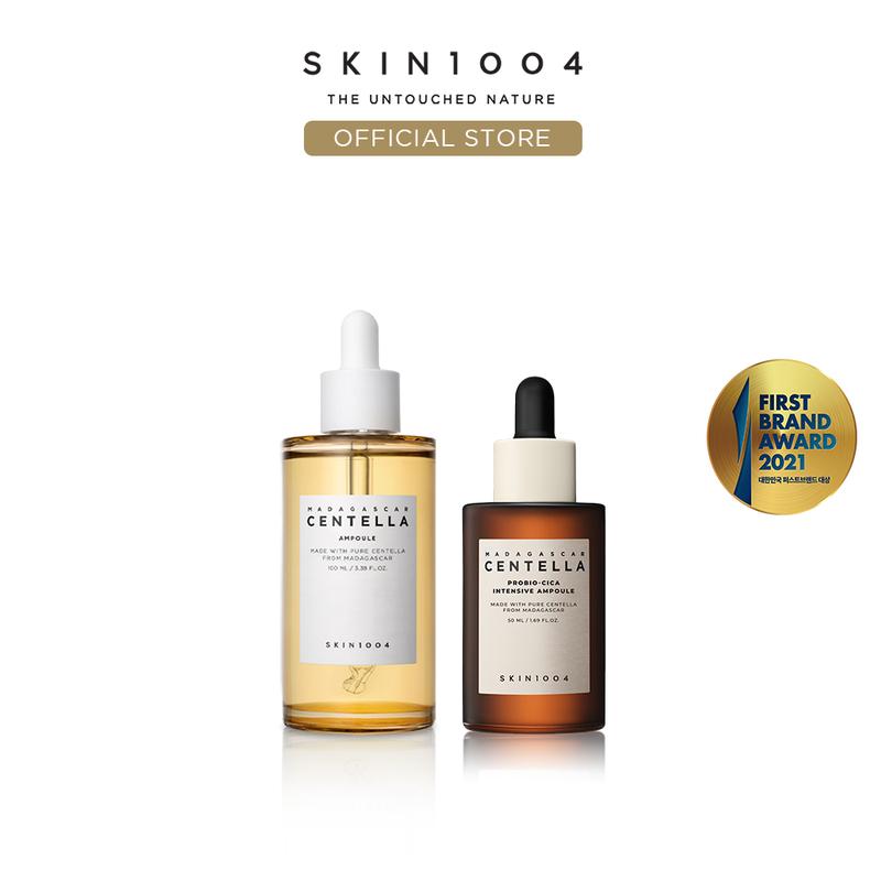 [SKIN1004 Official Shop] DAY & NIGHT Ampoule DUO (for Soothing & Skin Barrier) - Madagascar Centella Ampoule 100ml & Probio-Cica intensive Ampoule