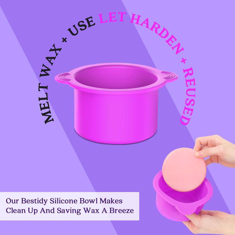 Bestidy Waxing Kit for Women and Men Home Wax Warmer with 5 Pack Hard Wax Beads Hot Wax Hair Removal for Brazilian Body Underarm Bikini Chest Legs Face Eyebrow