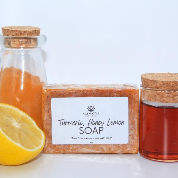 Lemon, Turmeric and Honey Skin Soap Sensitive Skin Hydrating All Skin Types Oil Control Body Care Body Wash Cleansing Daily Gentle Skin Care Skin Repair Comfort Cleanser Moisture Moisturize Moisturizer brightning curcuma