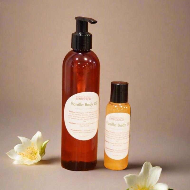 Authentically Embodied Vanilla Body Oil Moisturizing Shimmer - For Soft and Smooth Skin Scented Body Care