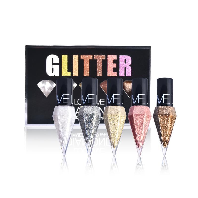 5pcs Waterproof Glitter Shimmer Eyeliner Set for Long-Lasting Eye Makeup - Beauty Cosmetics for Party & Dating Use Lipliner Long Lasting