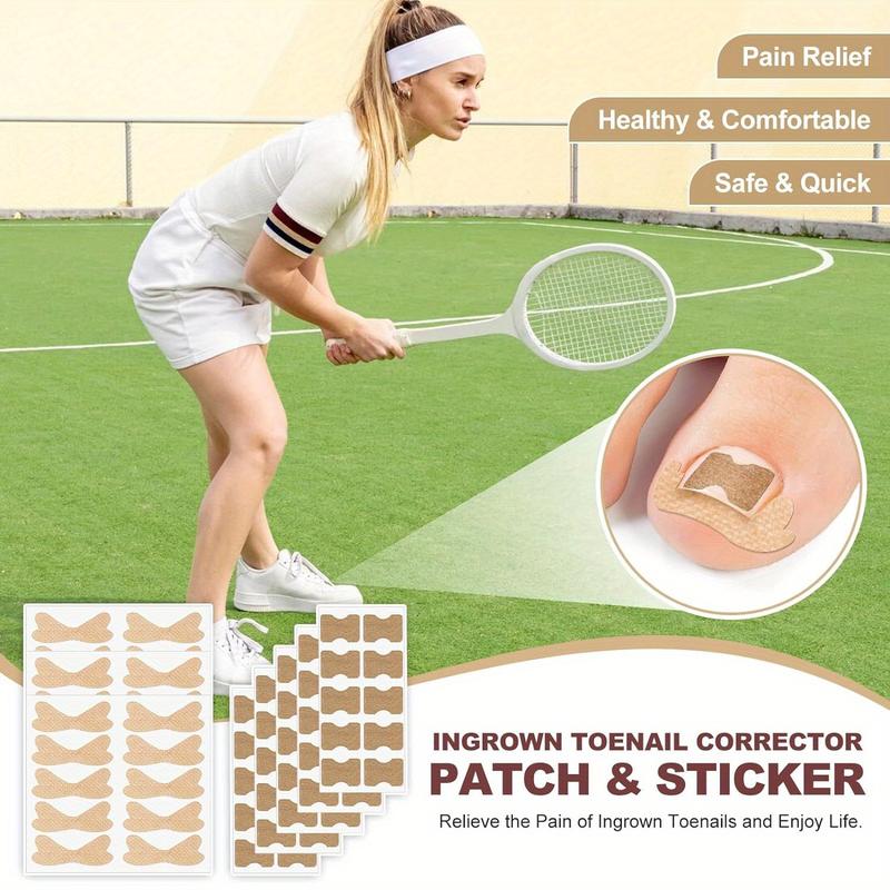 Ingrown Toenail Corrector Patch Set with 2 Pedicure Tools, 50Pcs Breathable Corrector Patch, 30Pcs Ingrown Toenail Strips