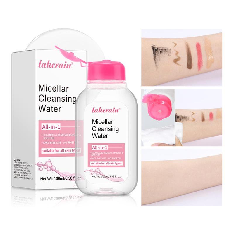 Micellar Cleansing Water, 3 Counts Gentle Makeup Remover, Deep Cleansing Makeup Remover, Facial Cleansing Product for Women & Men