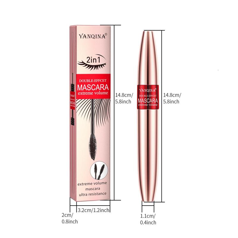 Double-head Long Lasting Mascara Eyelash Comb Kit, 1 Set Eyelashes Lengthening Curling Mascara Stick, Professional Enhancement Makeup Product