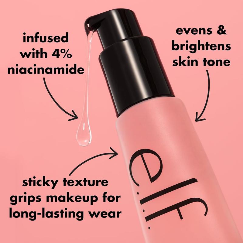 e.l.f. Power Grip Primer + 4% Niacinamide, Gel-Based & Hydrating Face Primer, Evens Skin & Brightens, Grips Makeup, Vegan & Cruelty-Free, 0.8 Fl Oz Flawless Cosmetic