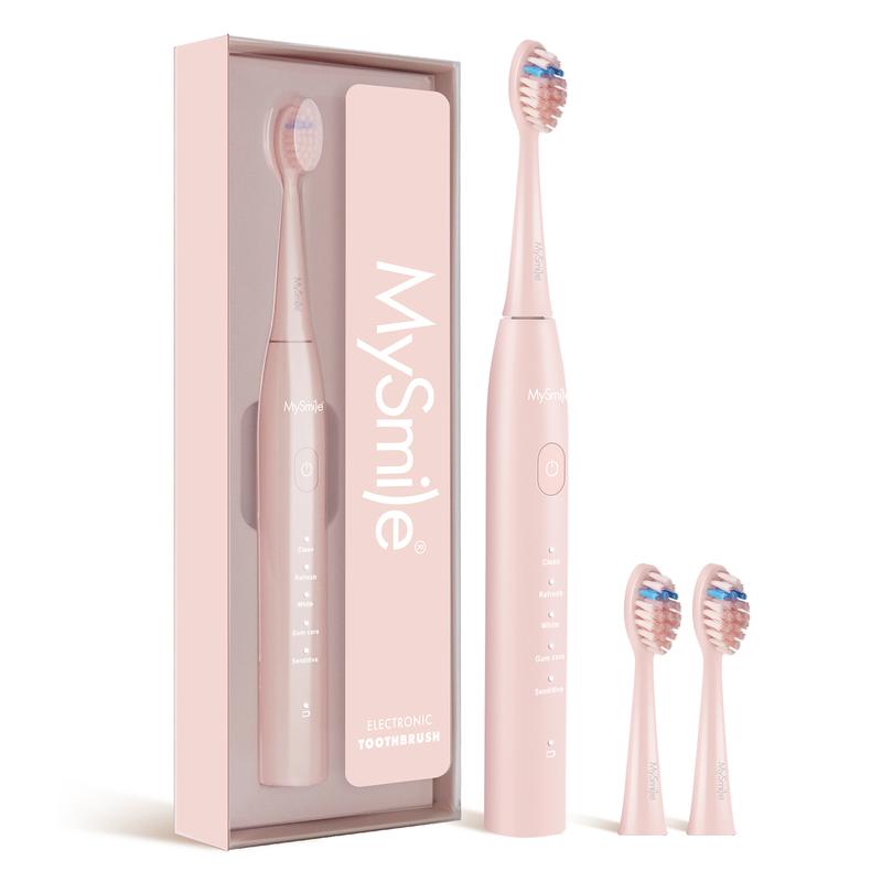 MySmile Essential Sonic Electric Toothbrush for Adults, Rechargeable Battery Toothbrush Portable with 2 Brush Heads, 2 Mins 5 Modes Smart Timer, 45000VPM, One Charge For 60 Days, Travel Friendly(Result May Vary)(TikTok Exclusive Only)