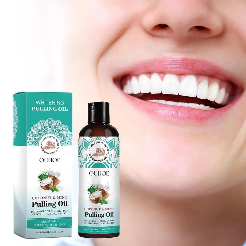 Coconut Oil Pulling Oil, Peppermint Extract Oral Care Oil, Refresh Breath Mouthwash For Daily Use