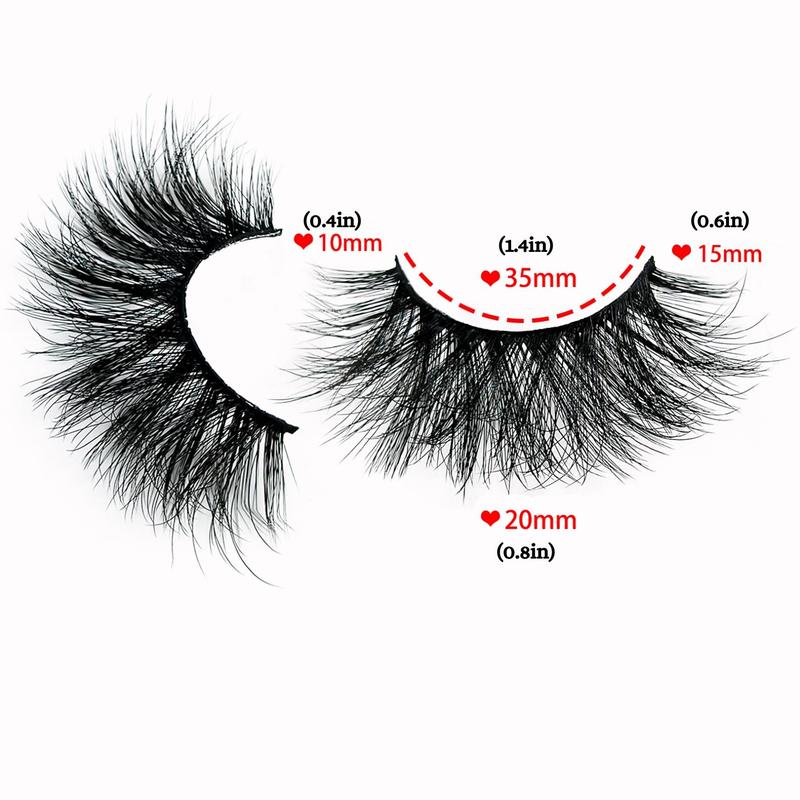 Fluffy Volumized False Eyelashes, 10 Pairs Wispy Fake Lashes for Women & Girls, Natural Curling Eye Makeup Strip Lashes for Eye Makeup Enhancement