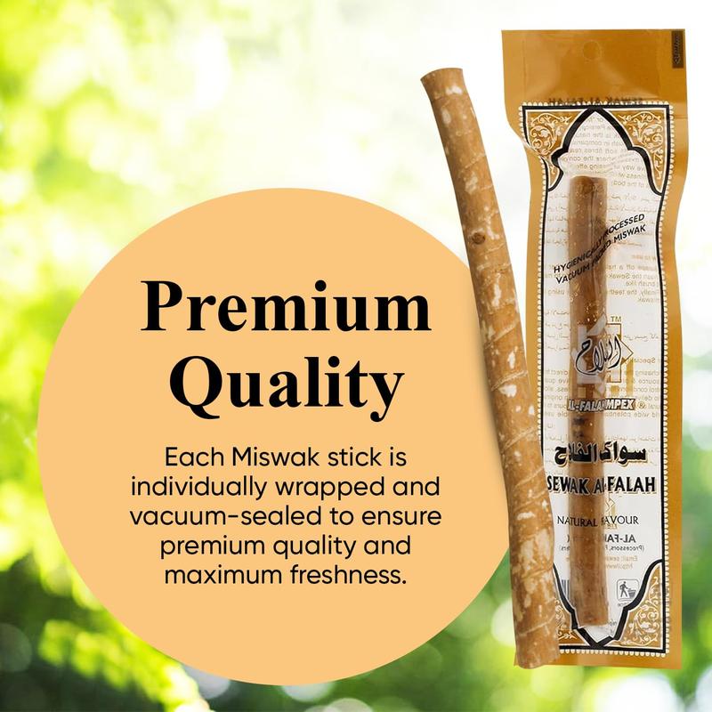 (10 Pack) Thin Sewak Al-Falah Miswak Natural Toothbrush Thin Sticks Oral Traditional Comfort