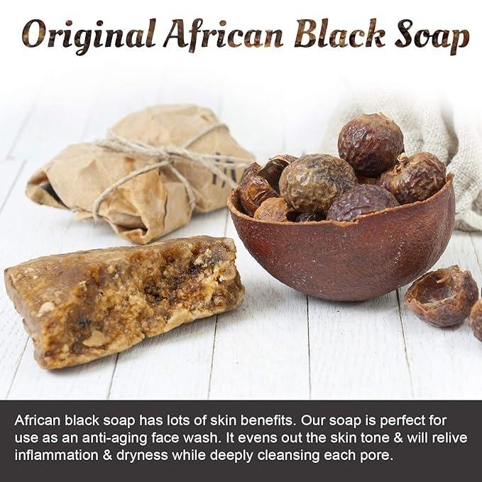 It's Pure Natural African Black Soap Bars Turmeric (Pack of 3) Organic Raw Soap for Face & Body Body Care Body Wash Acne