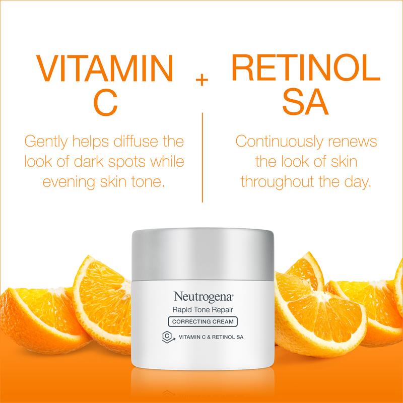 Neutrogena Rapid Tone Repair Retinol + Vitamin C Face Cream – 1.7 oz, Brightening & Anti-Aging Cream for Even, Radiant Skin!