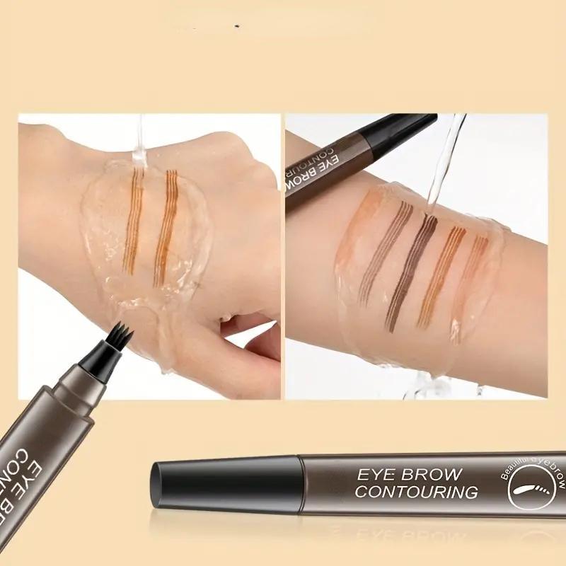 4 Fork Eyebrow Pencil, 1 Count Waterproof Long Lasting Eyebrow Pen, Brow Styling Makeup Tool for Women