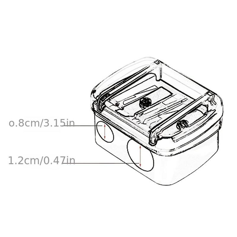 Portable Makeup Eyeliner Pencil Sharpener, Double Hole Sharpener, 2 Sizes Holes for Eyeliner, Brow Pencil, Lip Liner