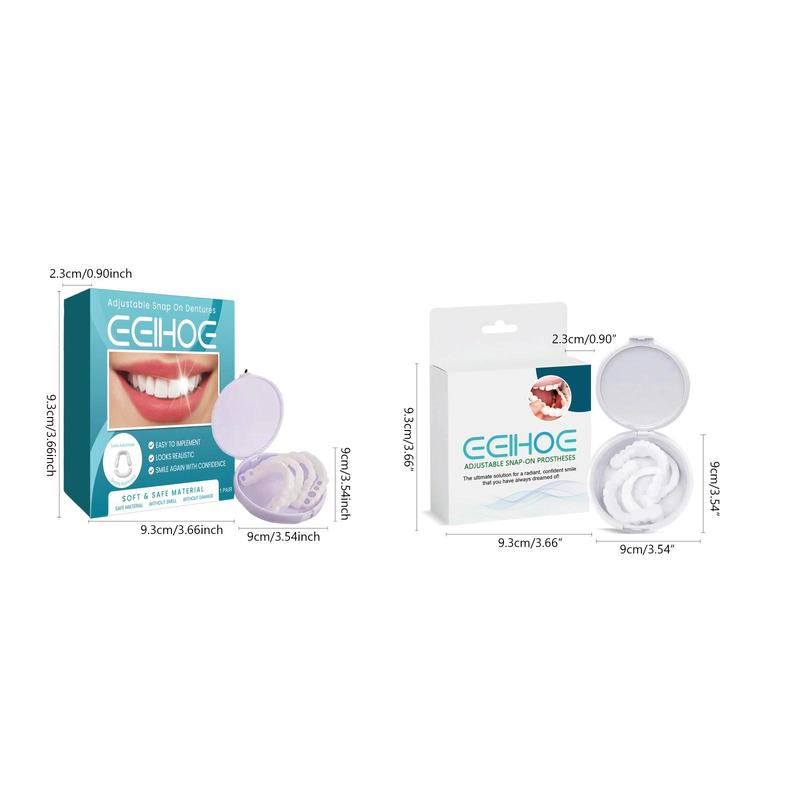 Adjustable Snap-on Dentures, 1 2 Boxes Temporary Denture Care Kit, Denture Kit for Men & Women, Oral Care Product for Daily Use