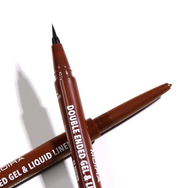 Double Ended Gel & Liquid Liner (002, Brown) Eyeliner Lipliner