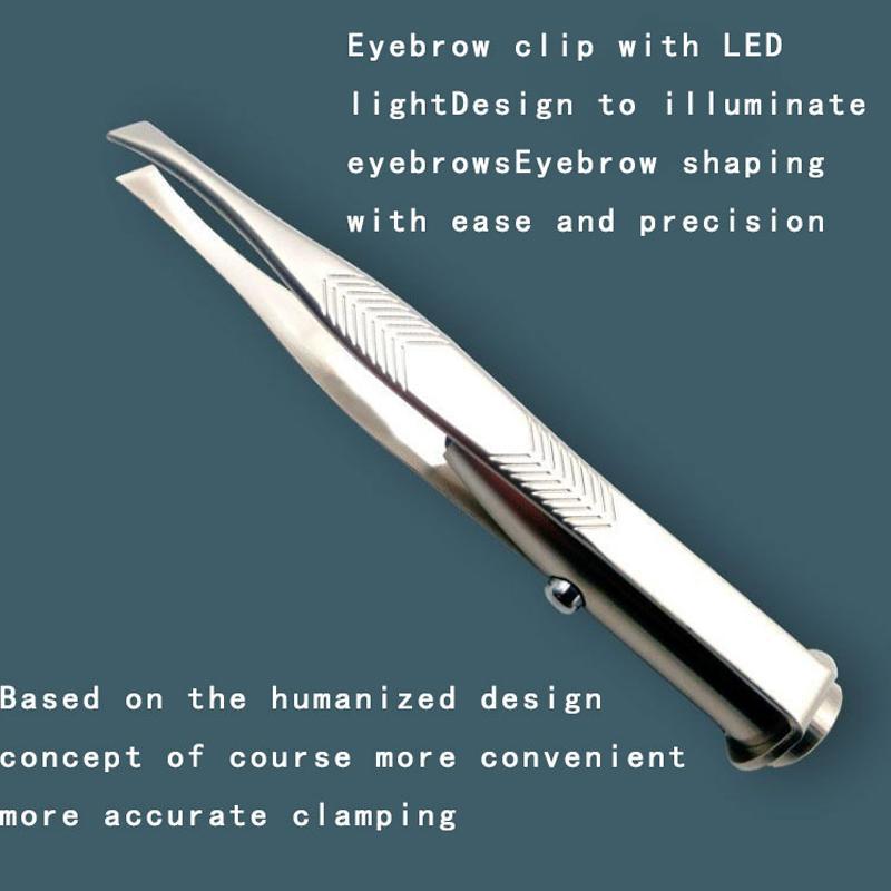 Portable Smart Eyebrow Tweezers With LED Light, Stainless Steel Eyebrow Hair Remover Tool, Professional Makeup Tools For Women