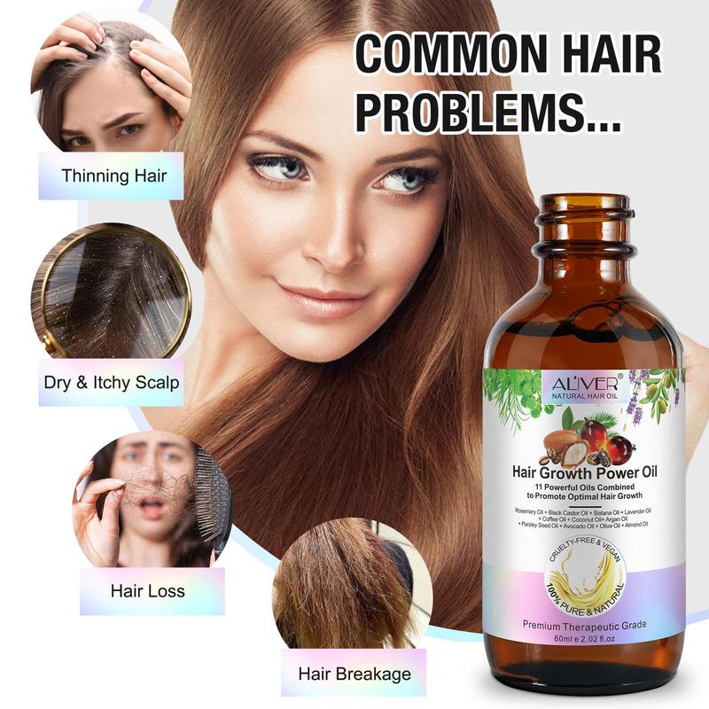 60ml Hair Oil, Hair Strengthening Oil for Root, Hair Care Oil for Making Hair Look Healthier, Smoother and More Shiny, Suitable for All Hair Types