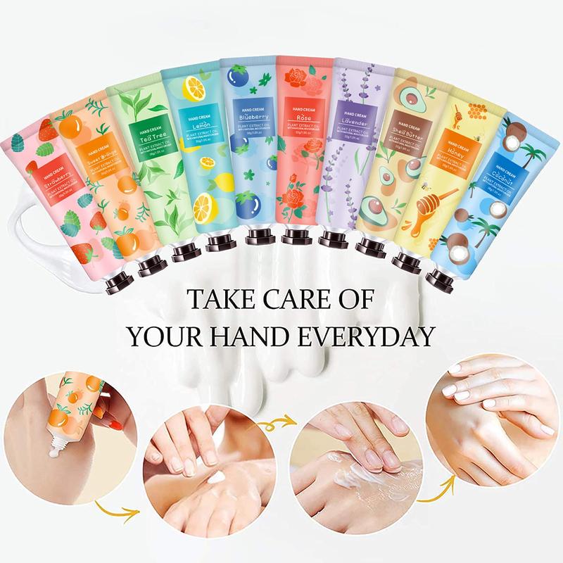 10 Pack Natural Plant Fragrance Mini Hand Lotion Moisturizing Hand Care Cream for Dry Cracked Hands