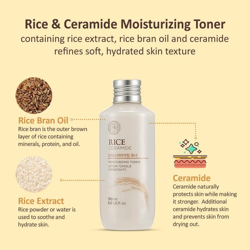 The Face Shop Rice Ceramide Moisturizing Toner - Rice Extract Skin Repair Skincare Serum