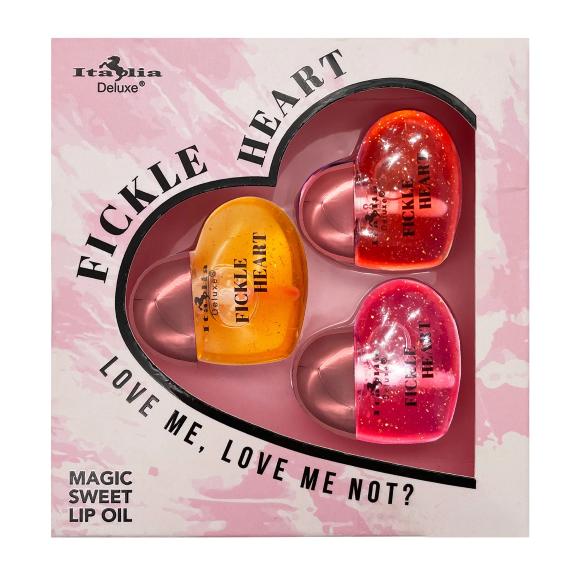 Italia Deluxe Sweet Fickle Heart 3-Piece Lip Oil Set