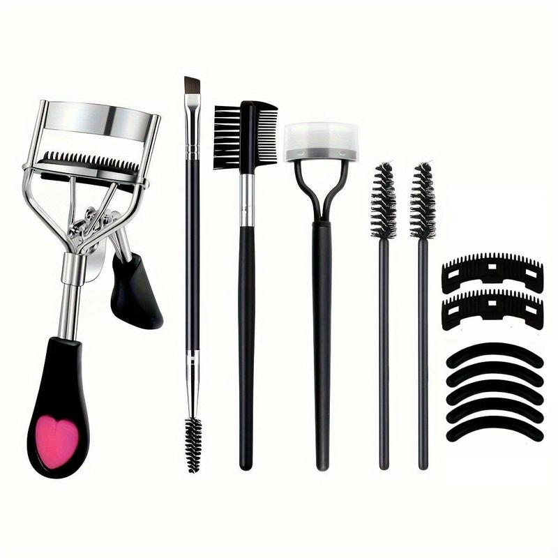 Eyelash Curling Tools Set (13pcs set), Eyelash Curler & Silicone Pad & Eyelash Brush & Eyelash Steel Comb & Spiral Comb, Eyelash Extension Tool for Women