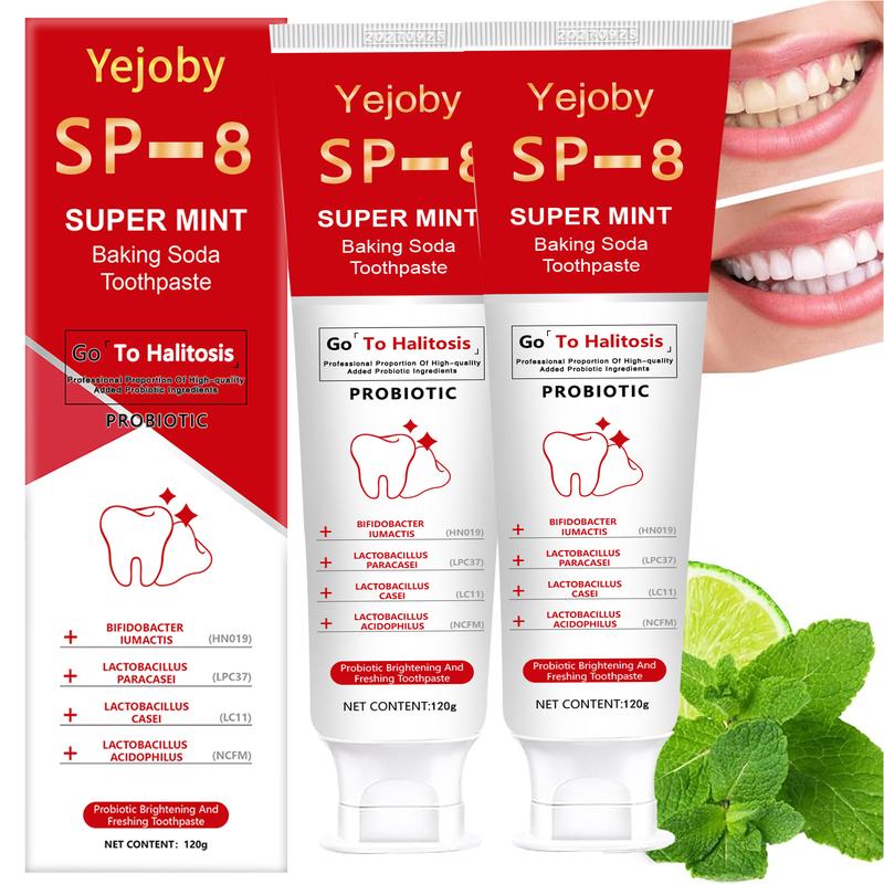 (3 Counts only 12$) SP-8 whitening Toothpaste, Super sp8 brightening Oral probiotic, sp 8 Bright White Toothpaste for Stain Removing, Fresh Breath & Teeth Health Whitening Solution Effect is better than SP-6 and SP-7,SP-8 SP-6 SP-4 sp-8 sp-6 sp8 SP-10