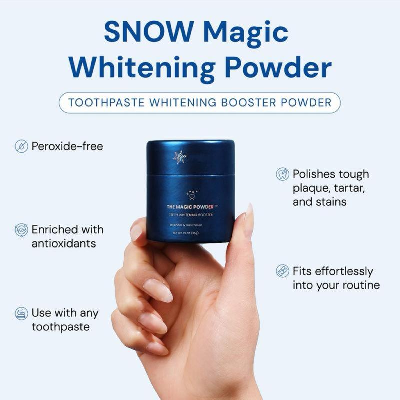 Effective Teeth Whitening Magic Powder | Adds Whitening Effects to Any Toothpaste | Infused with Calcium Carbonate for White Teeth | Lavender & Mint