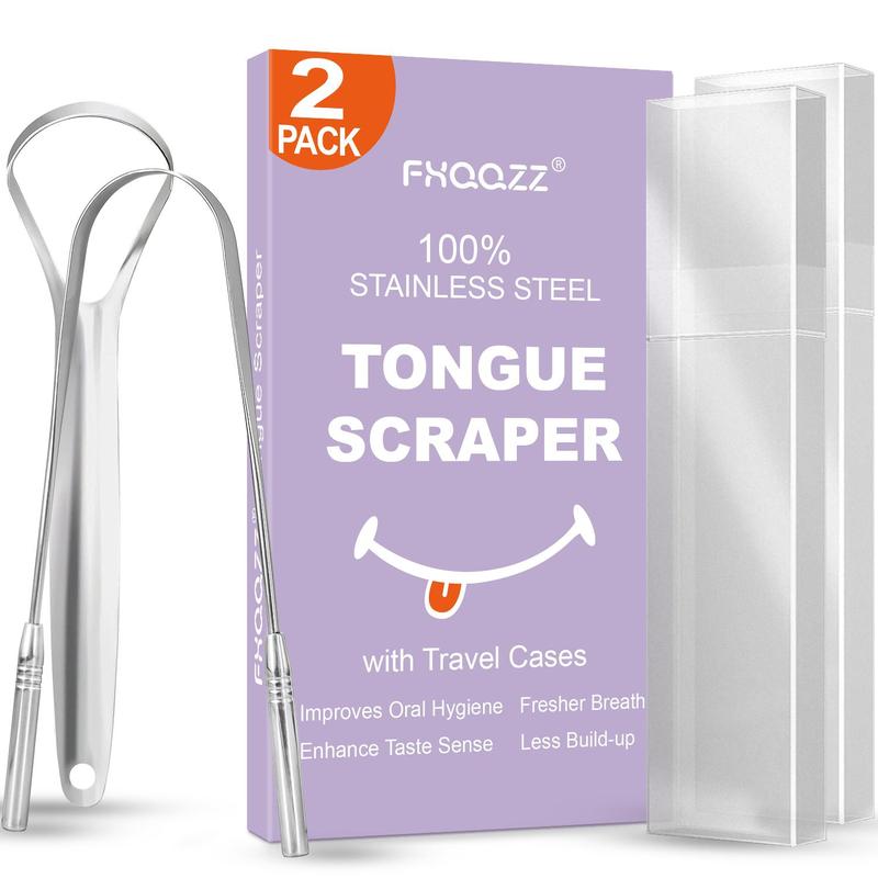 2 Counts set Tongue Scraper, Portable Tongue Cleaner for Adults, Oral Care Tool for Home & Travel, Summer Personal Hair Oral Products, Back to School