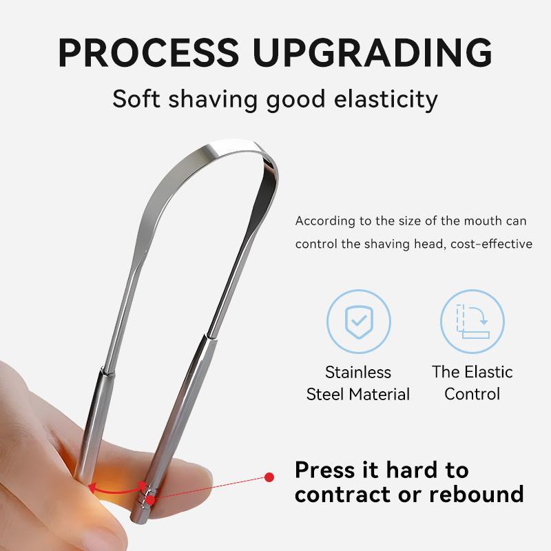 Stainless Steel Tongue Scraper, Professional Oral Care Products for Improve Bad Breath & Fresh Breath, Tongue Cleaning Brush