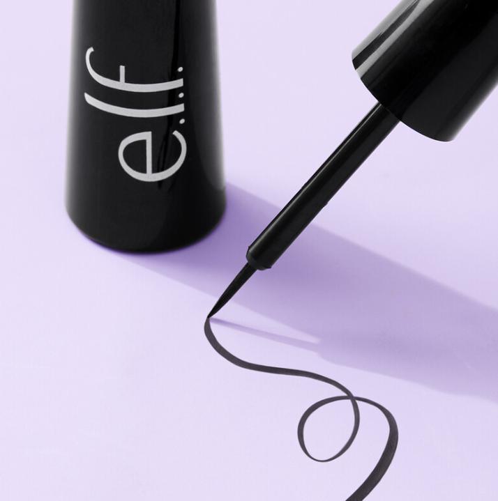 e.l.f. Liquid Eyeliner, High-pigment Liquid Eyeliner With Extra-Fine Brush Tip, Easy Glide Smudge-proof Formula, Jet Black