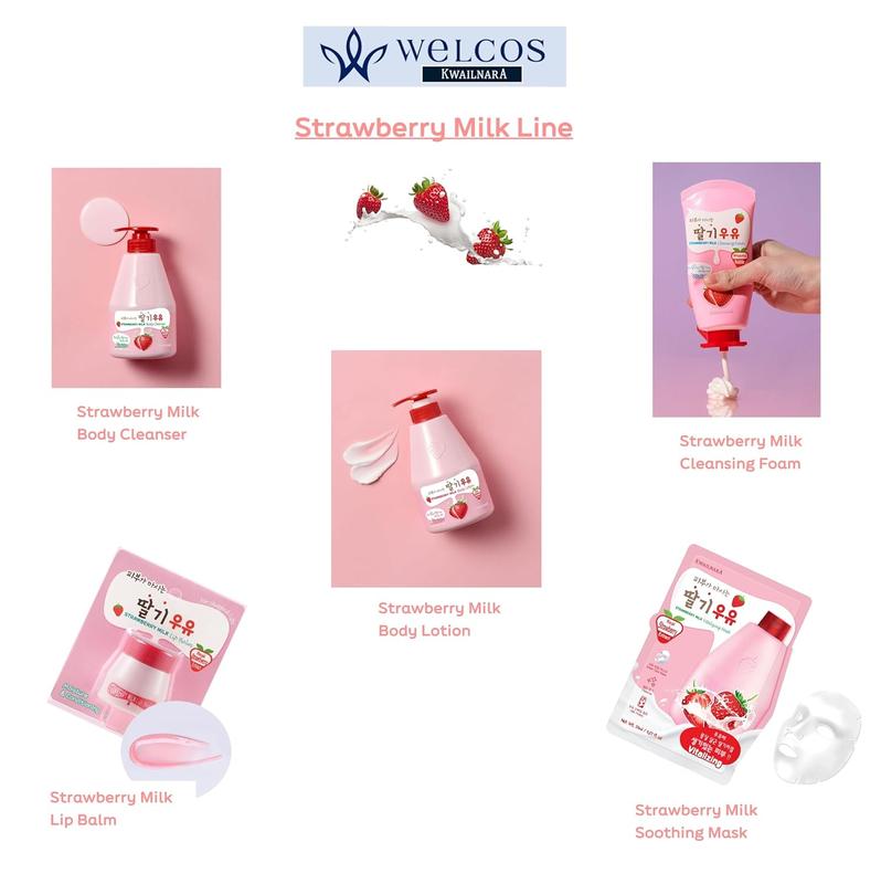 WELCOS KWAILNARA Milk Body Lotion 560 g   19.75 Fl. oz (Strawberry)