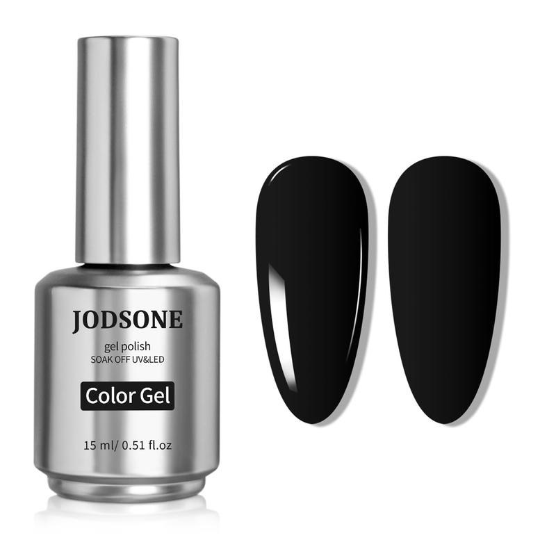 JODSONE Gel Nail Polish 15ml Black Gel Polish Black Gel Nail Polish Black Nail Polish Soak Off Led Gel Polish Nail Art Manicure Salon Diy At Home