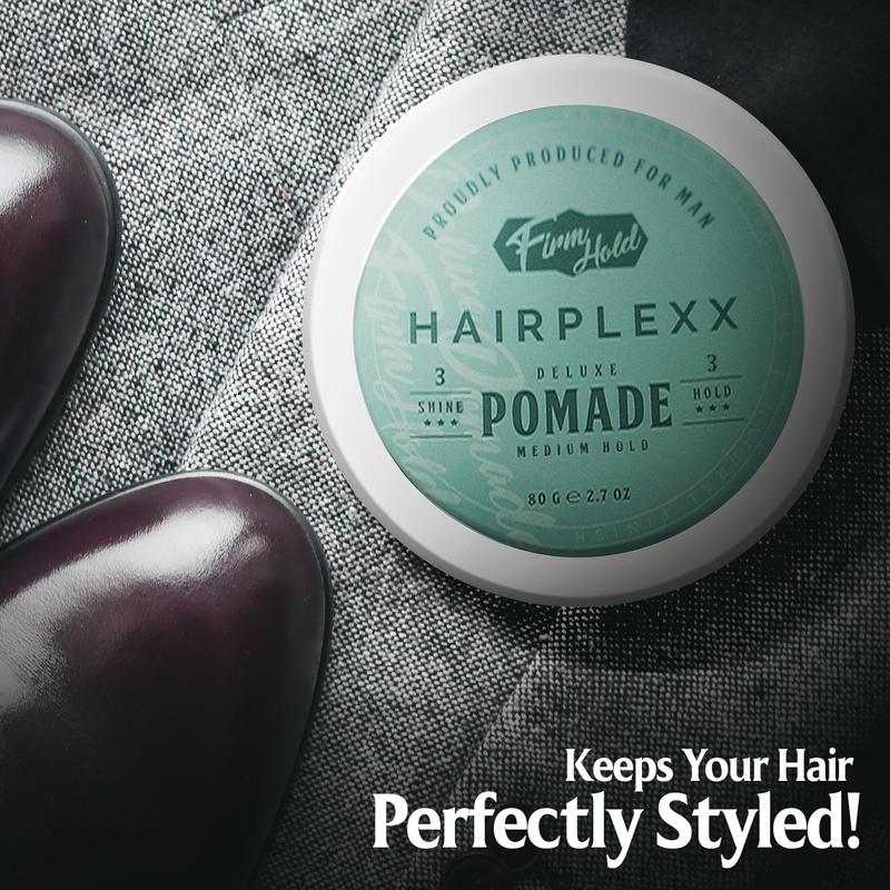 Hairplexx Pomade Edge Control Gel with Moderate Shine and Firm Hold, Paraben Free 2.7 oz Flawless Smooth for Teenage Hair Styling Use