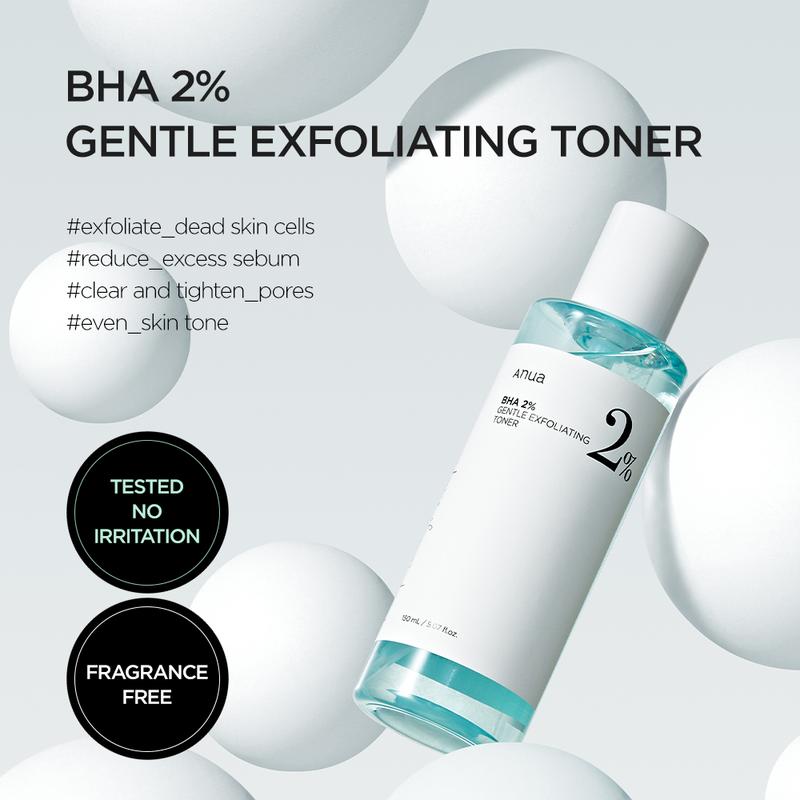 [Anua Official Shop] BHA 2% Gentle Exfoliating Toner 5.07 fl.oz. (150ml) ｜Chemical exfoliant, Hyaluronic Acid, Fragrance Free, korean skin care