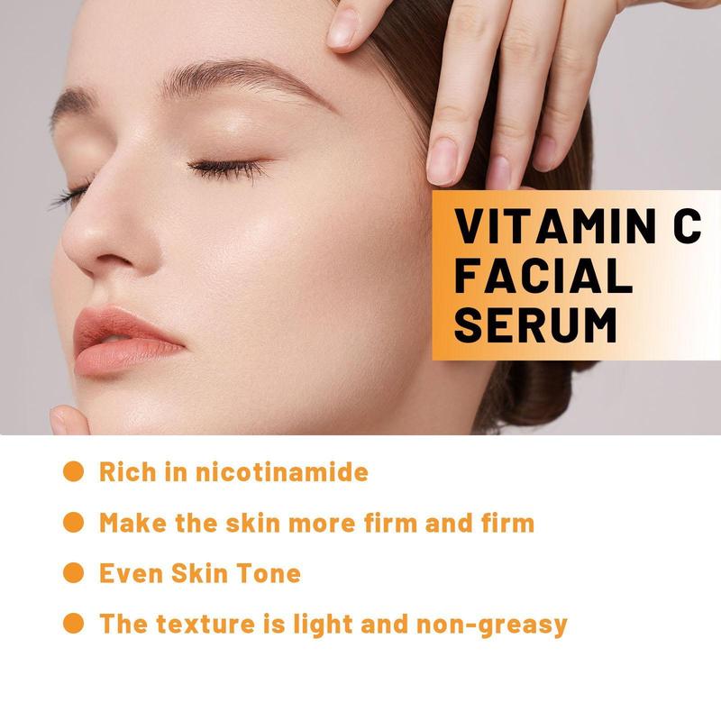 30ml Vitamin C Facial Serum, 1 Count Moisturizing Facial Essence, Even Skin Tone, Skin Care Product for Women & Men, Christmas Gift