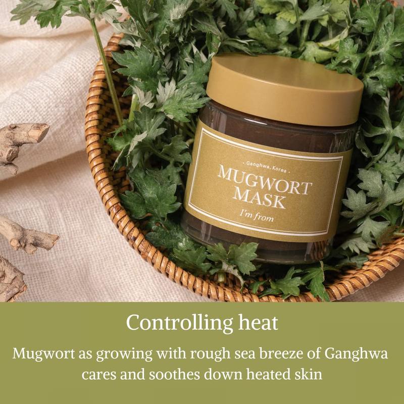 [I'M FROM Official Shop] Mugwort Mask 3.88 fl oz | Natural Herb, Tea tree, Wash-off, Cooling and fast Soothing Breakouts, for Sensitive skin, Skincare Skin Repair Comfort