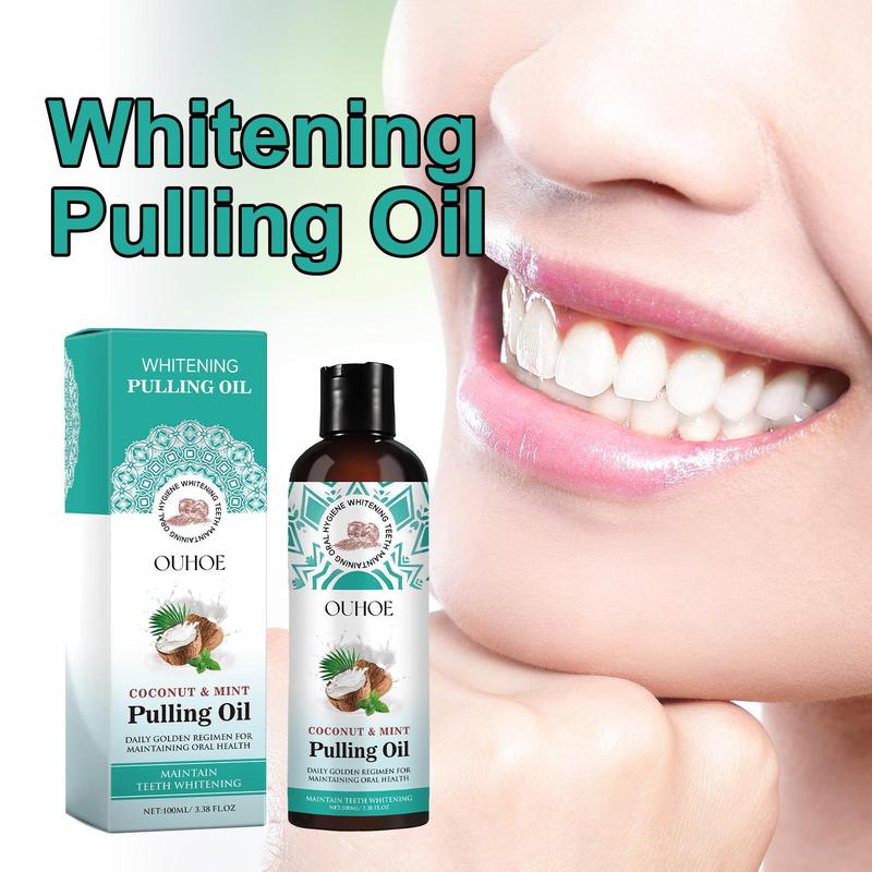 Coconut Oil Pulling Oil, Peppermint Extract Oral Care Oil, Refresh Breath Mouthwash For Daily Use