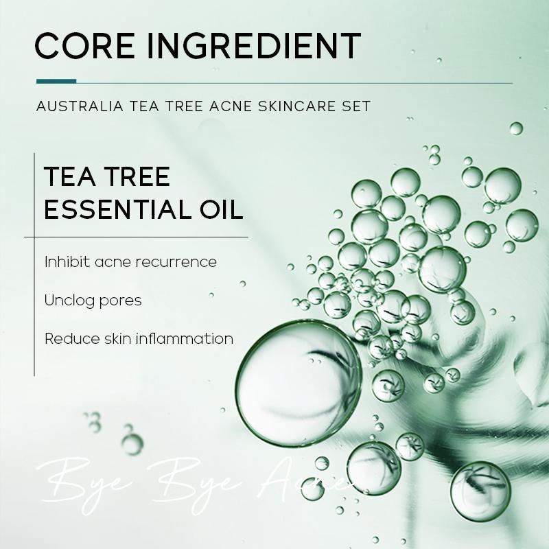 Tea Tree Face Skin Care Kit, Oil Control Comfort Skin Soothing Skin Care Kit, Including Cleanser, Serum, Gel, Toner, Cream, Skin Care Products, Skin Care Kits