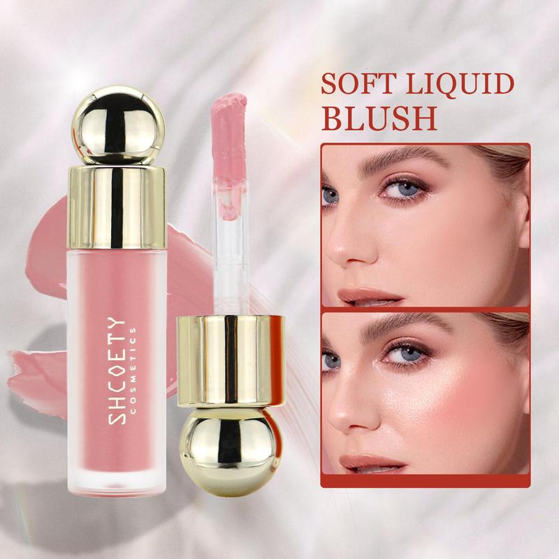 Long Lasting Liquid Blusher, Natural Look Blush for Cheeks, Lips, Eyes, Smudge-Proof Lightweight Moisturizing Flawless Liquid Blush, Soft Color Shadow Cosmetic