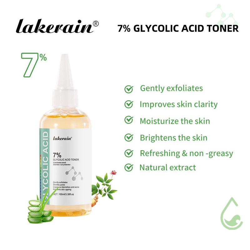 Lakerain 7% Glycolic Acid Toner, 2 Counts Moisturizing Facial Toner, Hydrating Facial Moisturizer, Facial Skin Care Product for Women & Men, Skin Care Products, Self Care Kit Women