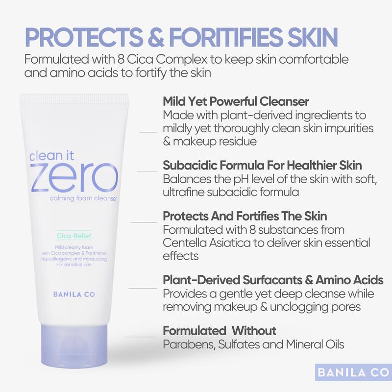 Clean It Zero Calming Foam Cleanser - Soothing & Hydrating for Sensitive Skin