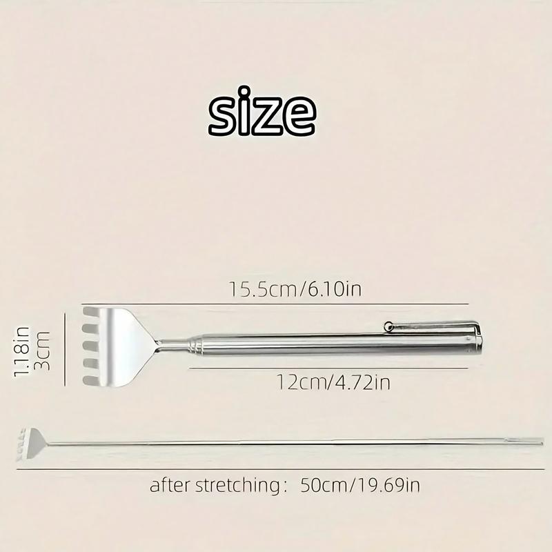 2-Pack Stainless Steel Retractable Back Scratchers for Itch Relief - Lightweight and Portable - Handle