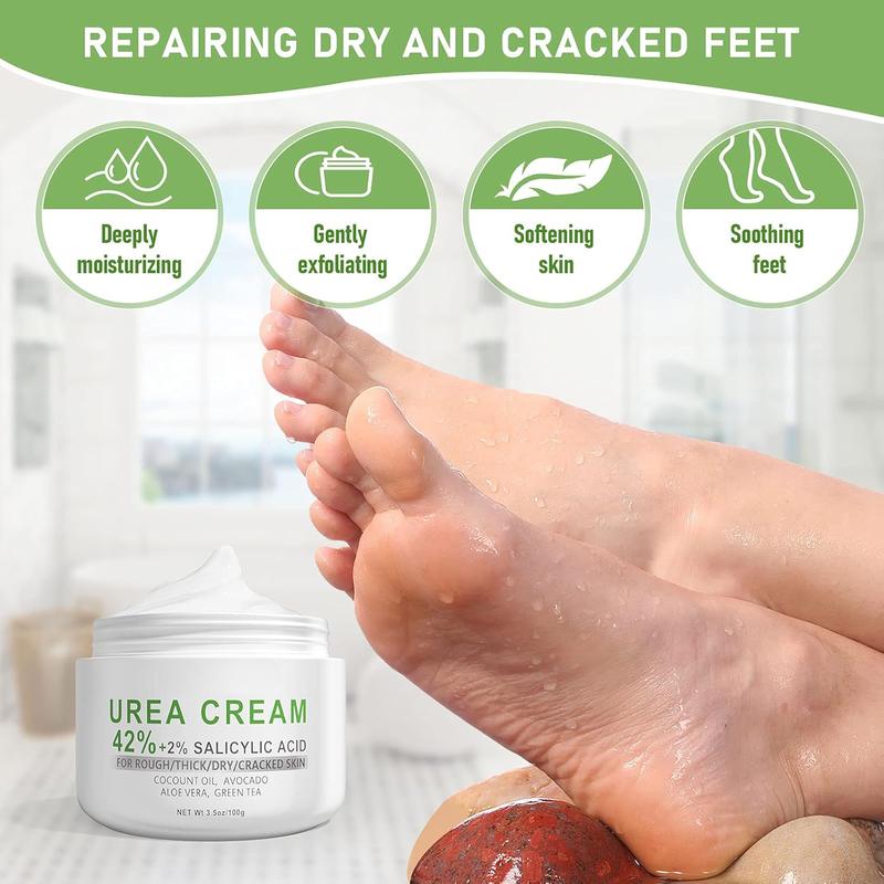 Urea Cream 42% - 2% Salicylic Acid Foot Moisturizer - Callus & Dead Skin Remover, Repairing Foot File, 3.5 oz