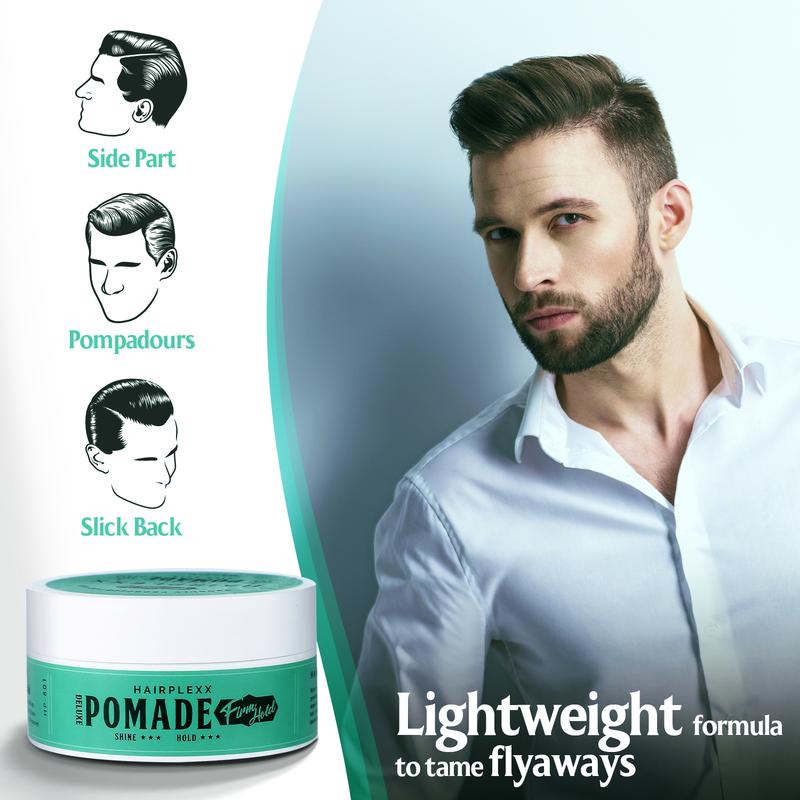 Hairplexx Pomade Edge Control Gel with Moderate Shine and Firm Hold, Paraben Free 2.7 oz Flawless Smooth for Teenage Hair Styling Use