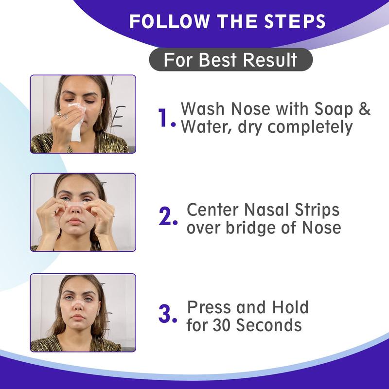 Clear Nasal Strips for Breathing, 60pcs box Easy Breathing Nose Patches, Ventilation Nasal Care Patch, Suitable for Men and Women