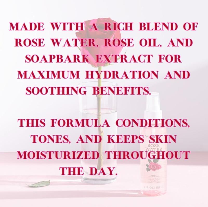 NATUREWELL Rose Water Hydrating Facial Toner Mist for Dewy & Radiant Skin, 100% Vegan, Refreshing, Conditioning, Soothing, Redness Reducing, Perfect for Travel, 4 Fl Oz